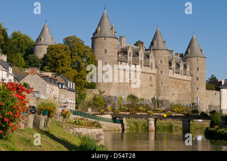 Das Schloss in Josselin, Bretagne, Frankreich Stockfoto