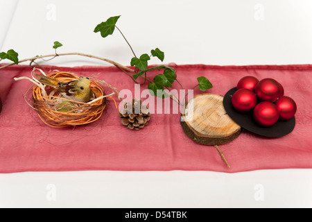 Freiburg im Breisgau, festliche Dekoration auf einem Tisch im Kornhaus am Muensterplatz Stockfoto