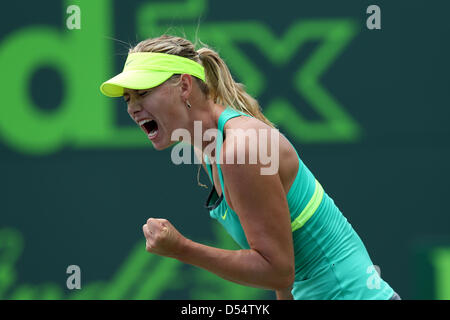 Miami, Florida, USA. 24. März 2013. Maria Sharapova reagiert während der Sony Open 2013. Bildnachweis: Mauricio Paiz / Alamy Live News Stockfoto
