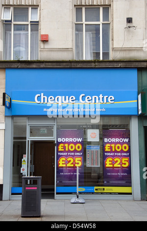 Scheck-Center Shop, Granby Street, Leicester, England, UK Stockfoto