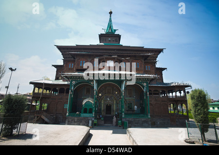 Fassade des Shahi-Hamdan Moschee, Srinagar, Jammu und Kaschmir, Indien Stockfoto