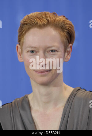 Tilda Swinton, Präsidentin der Berlinale-Jury, bei der Vorstellung der Jury am 5. Februar 2009. Stockfoto