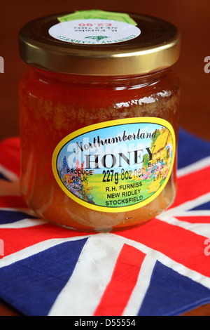 Ein Glas Honig von Northumberland. Stockfoto