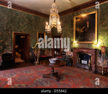 Der Salon von Abbotsford House, früher der Wohnsitz des historischen Schriftsteller und Dichter, Sir Walter Scott Stockfoto