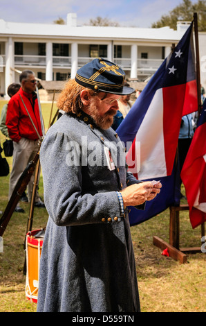 Männer der südlichen Konföderierten Armee auf die Gamble-Plantage in Florida Stockfoto