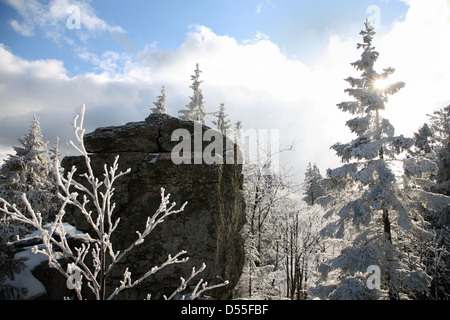 Szklarska Poreba, Polen, im verschneiten Riesengebirge Stockfoto