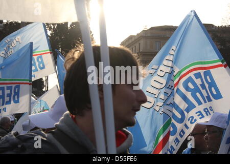 23. März 2013 pro Silvio Berlusconi Unterstützung zu sammeln, in die Piazza del Popolo, Rom, Italien Stockfoto