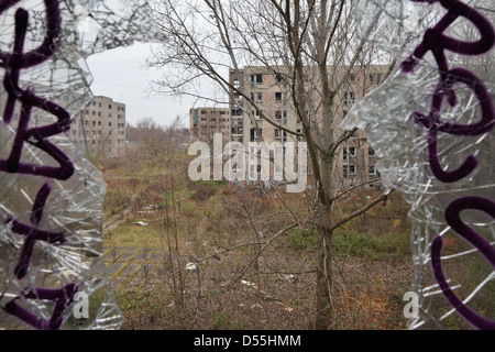 Berlin, Deutschland, die Ruinen der ehemaligen Vertrag Arbeiter Schlafsaal Stockfoto