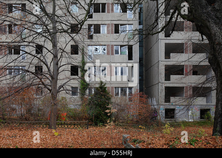 Berlin, Deutschland, die Ruinen der ehemaligen Vertrag Arbeiter Schlafsaal Stockfoto