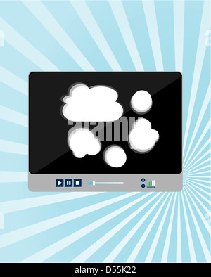 Video Film Media Player auf abstrakte blue-Ray-Hintergrund Stockfoto