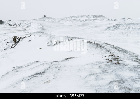 Eine schneebedeckte Burton Dassett, Warwickshire, England, UK Stockfoto