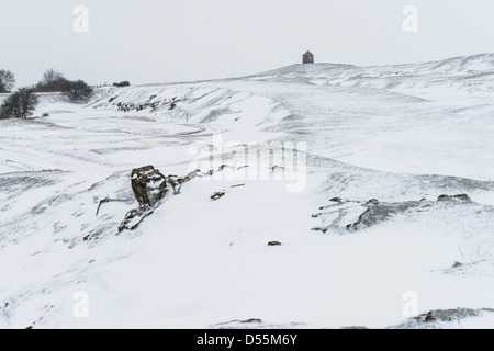 Eine schneebedeckte Burton Dassett, Warwickshire, England, UK Stockfoto