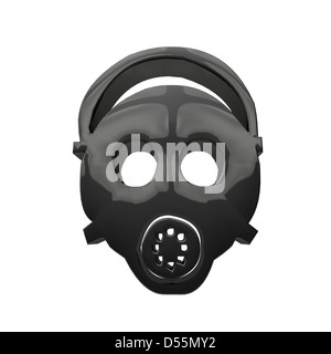 Gasmaske-Symbol zeigt die Sicherheit auf einer der gefährlichsten Angriffe auf die Atemwege Stockfoto