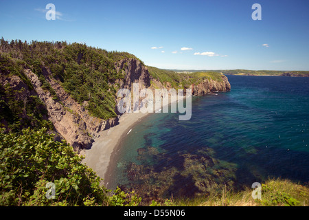 Ein Blick von der Skerwink Trail in der Nähe von Port Rexton und Trinity, Neufundland, Kanada. Stockfoto