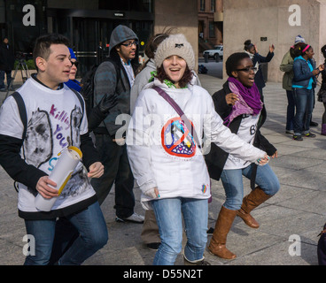 Ein Kick Butts Tages-Rallye in Harlem in New York Stockfoto