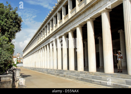 STOA Pikile oder lackierte Veranda, auf dem alten Marktplatz der Agora in Athen, Griechenland Stockfoto