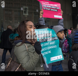 Ein Kick Butts Tages-Rallye in Harlem in New York Stockfoto