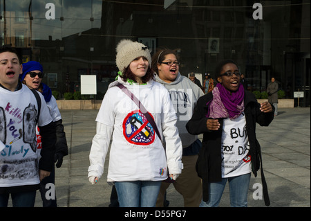 Ein Kick Butts Tages-Rallye in Harlem in New York Stockfoto