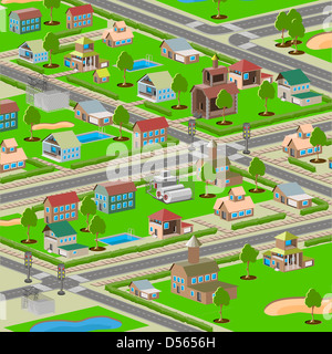 abstrakte Darstellung, die Autobahnen in einer kleinen Stadt Stockfoto