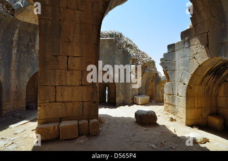 Fragment der Nimrod Festung, eine mittelalterliche Festung im Norden Israels. Stockfoto