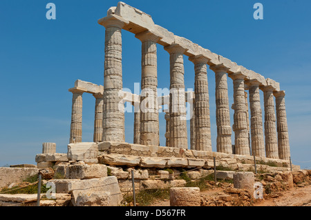 Tempel des Poseidon, Kap Sounion, Saronischen Golf, Griechenland Stockfoto