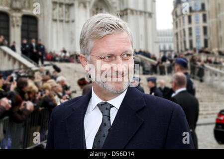 Kronprinz Philippe von Belgien besucht das Te Deum Masse am Königstag in der Kathedrale von Brüssel, 15. November 2010. Foto: Patrick van Katwijk Stockfoto