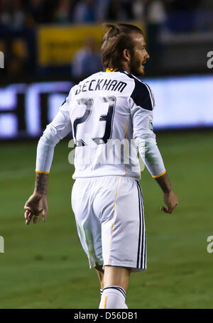 Los Angeles Galaxy Mittelfeldspieler David Beckham ist während der MLS Finale der Western Conference Playoff-Spiel gegen FC Dallas im Home Depot Center in Carson, USA, 14. November 2010 abgebildet. FC Dallas gewann 3: 0. Foto: Hubert Boesl Stockfoto