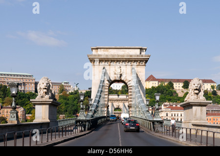 Szechenyi Bridge, Budapest, Ungarn Stockfoto