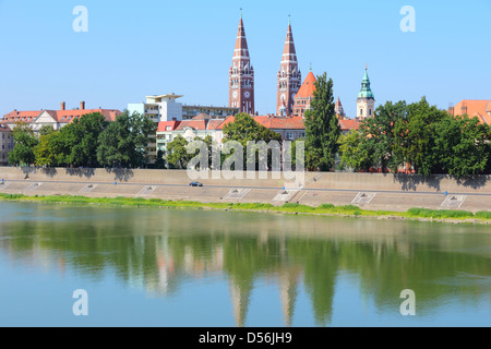 Szeged, Ungarn. Stadt im südlichen-County. Stadtbild mit Theiß. Stockfoto