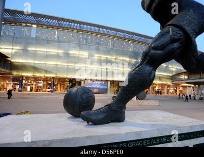 Außenansicht im Camp Nou Stadion in Barcelona, Spanien, 17. März 2010. Foto: Bernd Weissbrod Stockfoto