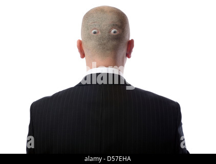 Konzept, die Augen auf der Rückseite Ihres Kopfes, Konzept für Kindererziehung oder Geschäft benötigen Stockfoto