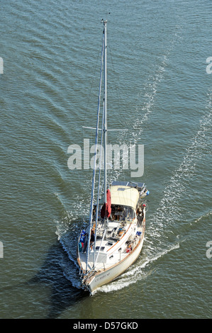 Segelboot auf innere Küstengewässer in North Carolina Stockfoto