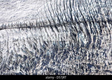 Fox Glacier, Luftaufnahme vom Hubschrauber - Südinsel, Westland National Park, Neuseeland Stockfoto