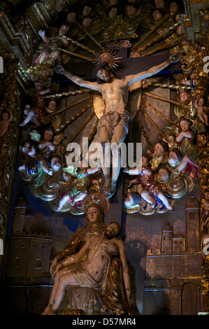 Kapelle der Muttergottes von Frömmigkeit in der Igreja de São Roque (Kirche Saint Roch) in Lissabon, Portugal. Stockfoto