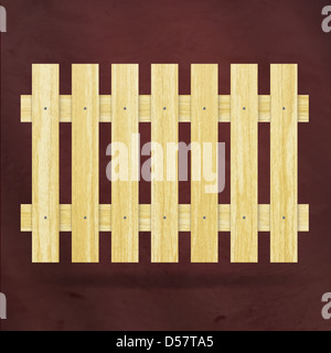 neue Holzbohlen Zaun auf rotem Grund kann wie Vintage natural-Design-Element verwenden. Stockfoto