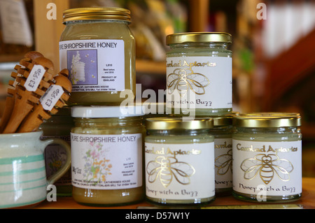 Im natürlichen, ethische und einheimische Produkte Laden namens "Unterhaltsam Elefanten" in Kirche Stretton, Shropshire. Stockfoto