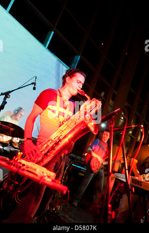 Posen, Polen, Studenten Avangard Band macht Musik Stockfoto