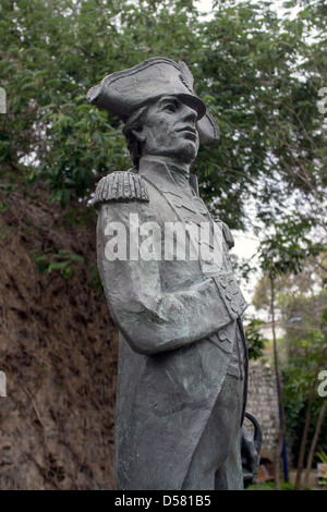 Statue von Lord Horatio Nelson, berühmten 19. Jahrhundert britische Marine-Kommandant, getötet in der Schlacht von Trafalgar, in der Nähe von Gibraltar. Stockfoto