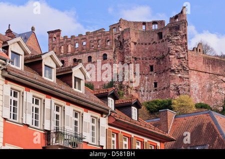 Heidelberger Schloss - Heidelberg-Altstadt, Altstadt, Baden-Württemberg, Süddeutschland Stockfoto