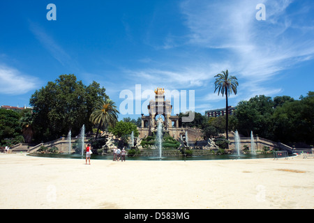 Brunnen im Parc De La Ciutadella, Barcelona, Spanien Stockfoto