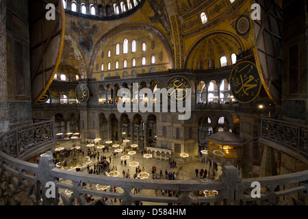 Das Innere des Aya Sofya (Hagia Sophia) in Istanbul, Türkei Stockfoto