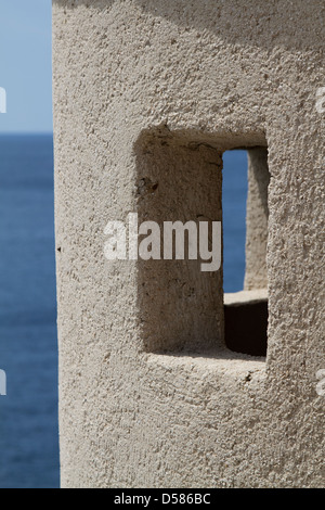 Aussichtsturm auf den Mauern der Altstadt von Dubrovnik, Kroatien Stockfoto