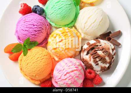 Verschiedene Arten von Eis Stockfoto