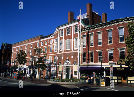 Elk281-1118 New Hampshire, Portsmouth, Marktplatz Stockfoto