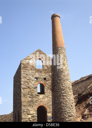 Überreste von Zinn-mine, Geevor Tin Mine Heritage Centre, Pendeen, Cornwall, England, Vereinigtes Königreich Stockfoto