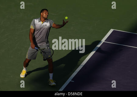 Miami, Florida, USA. 26. März 2013. Jo-Wilfried Tsonga in Aktion während der 9. Tag des Sony Open 2013. Bildnachweis: Mauricio Paiz / Alamy Live News Stockfoto