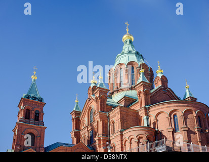 Uspenski-Kathedrale ist eine östlich-orthodoxen Kathedrale in Helsinki, Finnland. Stockfoto