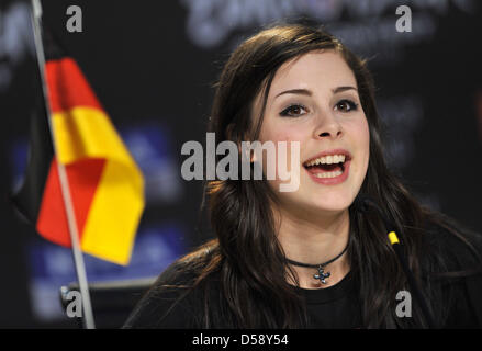 Lena Meyer-Landrut vertritt Deutschland ist der Gewinner des Eurovision Song Contest in Oslo, 29. Mai 2010. Foto: Jörg Carstensen Stockfoto