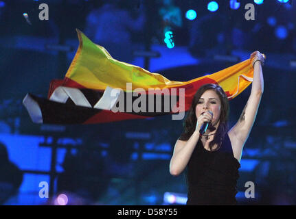 Lena Meyer-Landrut vertritt Deutschland ist der Gewinner des Eurovision Song Contest in Oslo, 29. Mai 2010. Foto: Jörg Carstensen Stockfoto