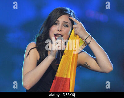 Lena Meyer-Landrut vertritt Deutschland ist der Gewinner des Eurovision Song Contest in Oslo, 29. Mai 2010. Foto: Jörg Carstensen Stockfoto